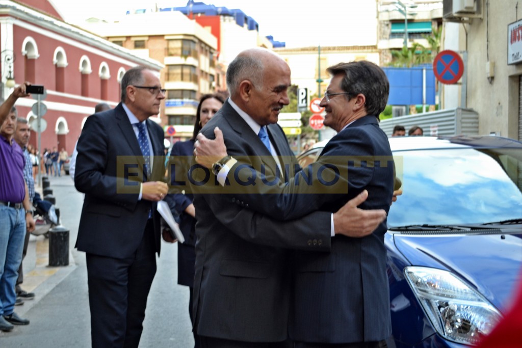 El alcalde en funciones Fco. Jódar, recibiendo al Presidente de la comunidad Alberto Garre el pasado sábado en Lorca.