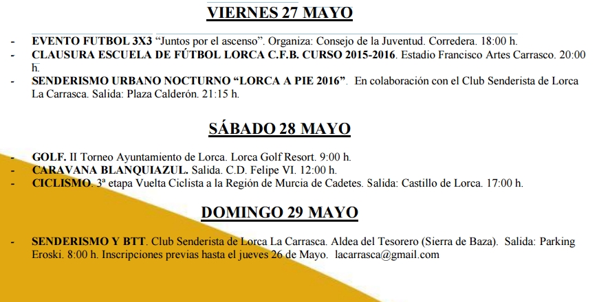 agenda 28 mayo 1