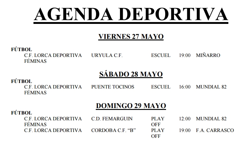 agenda 28 mayo