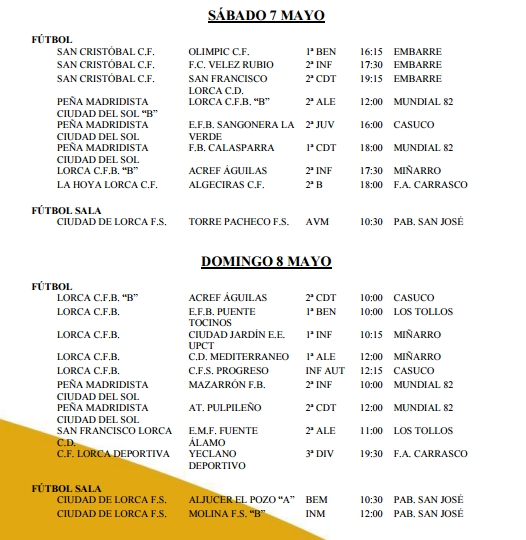 futbol 7 - 8 mayo