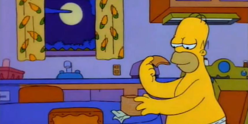 homer comiendo dormido